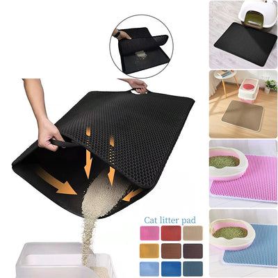 Double Layer EVA Cat Litter Pad Waterproof Non-slip Sand Basin Filter Kitten Dog Washable Mattress Floor Mat Pet Clean Supplies 