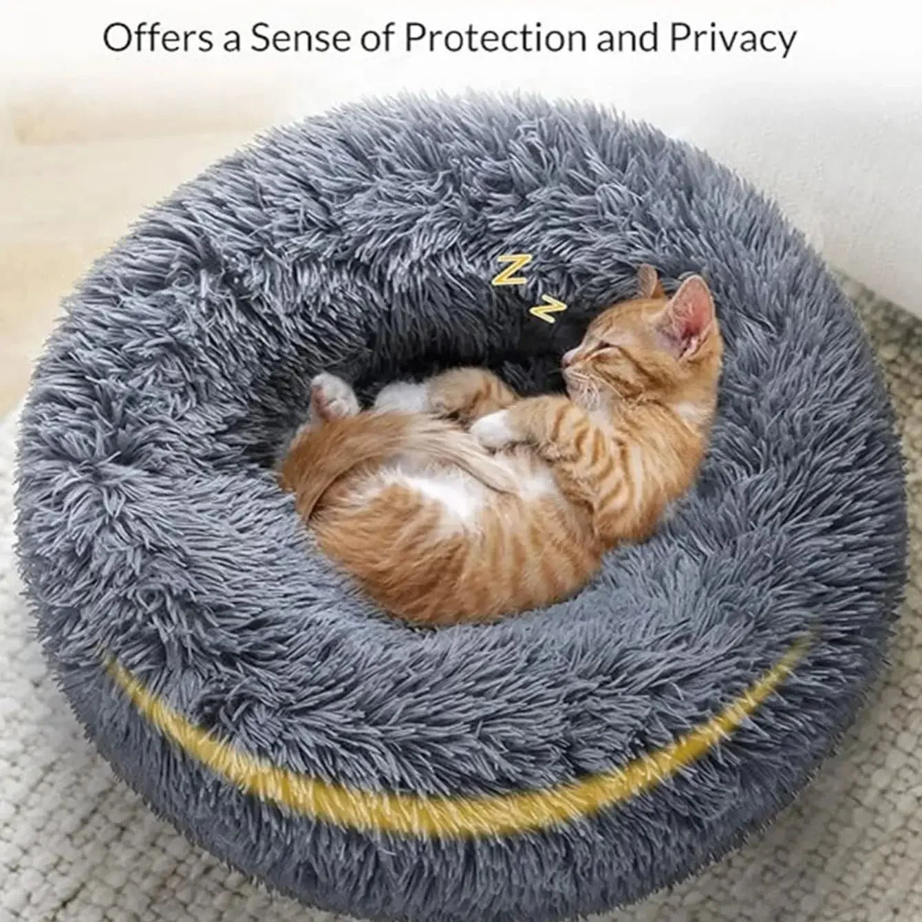 40-90cm Round Pet Bed for Large Dog Bed Super Soft Cat Bed Long Plush Dog House for Medium Dog House Winter Warm Sleeping 