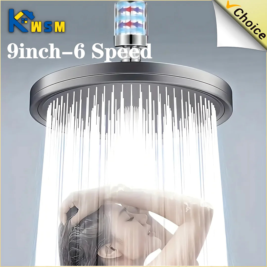 Six-speed Adjustable Overhead Shower Head High Pressure Shower Head Booster Shower Shower Head Sets Bathroom Accessories