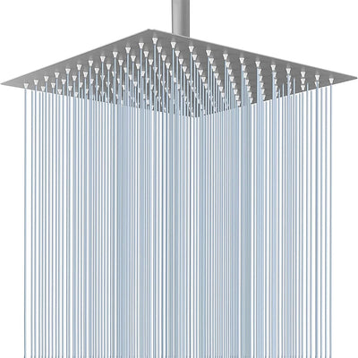 High Pressure Rainfall Stainless Steel Shower Head High Flow 8" 10" 12" Square Pressure Boosting Design Spa Bathroom Showerhead 