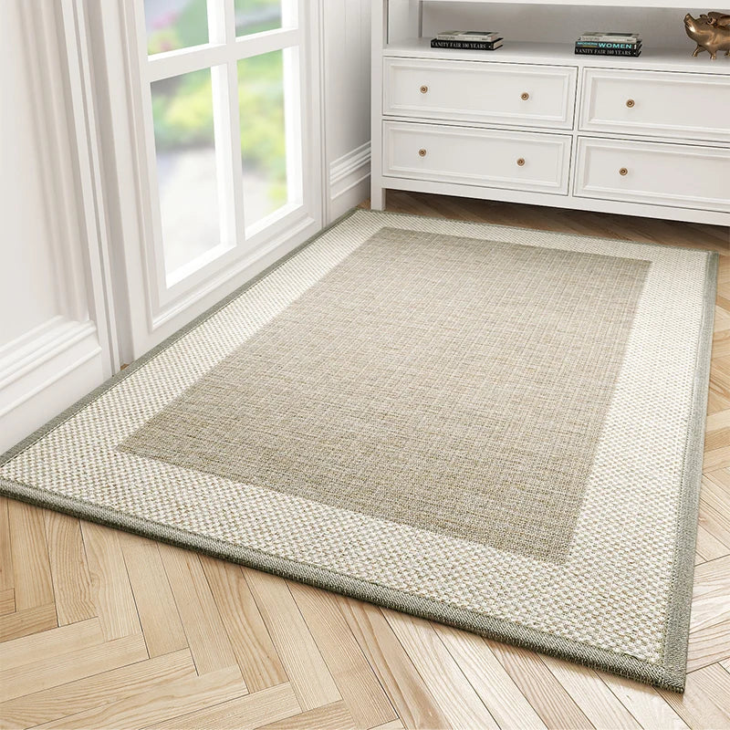 Entry Door Gold Braided Wire Foot Mat Corridor Outdoor Home Dirt Resistant Polyester Rug Rectangular Do Not Fade Carpet 