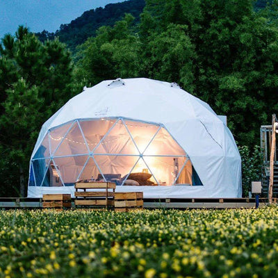 Geodesic Dome Manor greenhouse Tent Leisure Resort Vacation Outdoor Glamping Round Tent Transparent Starry Sky Luxury Hotel Dome 