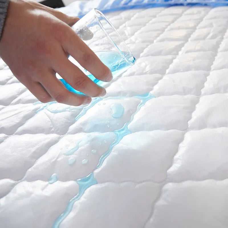 100% Waterproof Fitted Mattress Protector – Quilted Bed Cover for Single, Double, King, and Queen Sizes