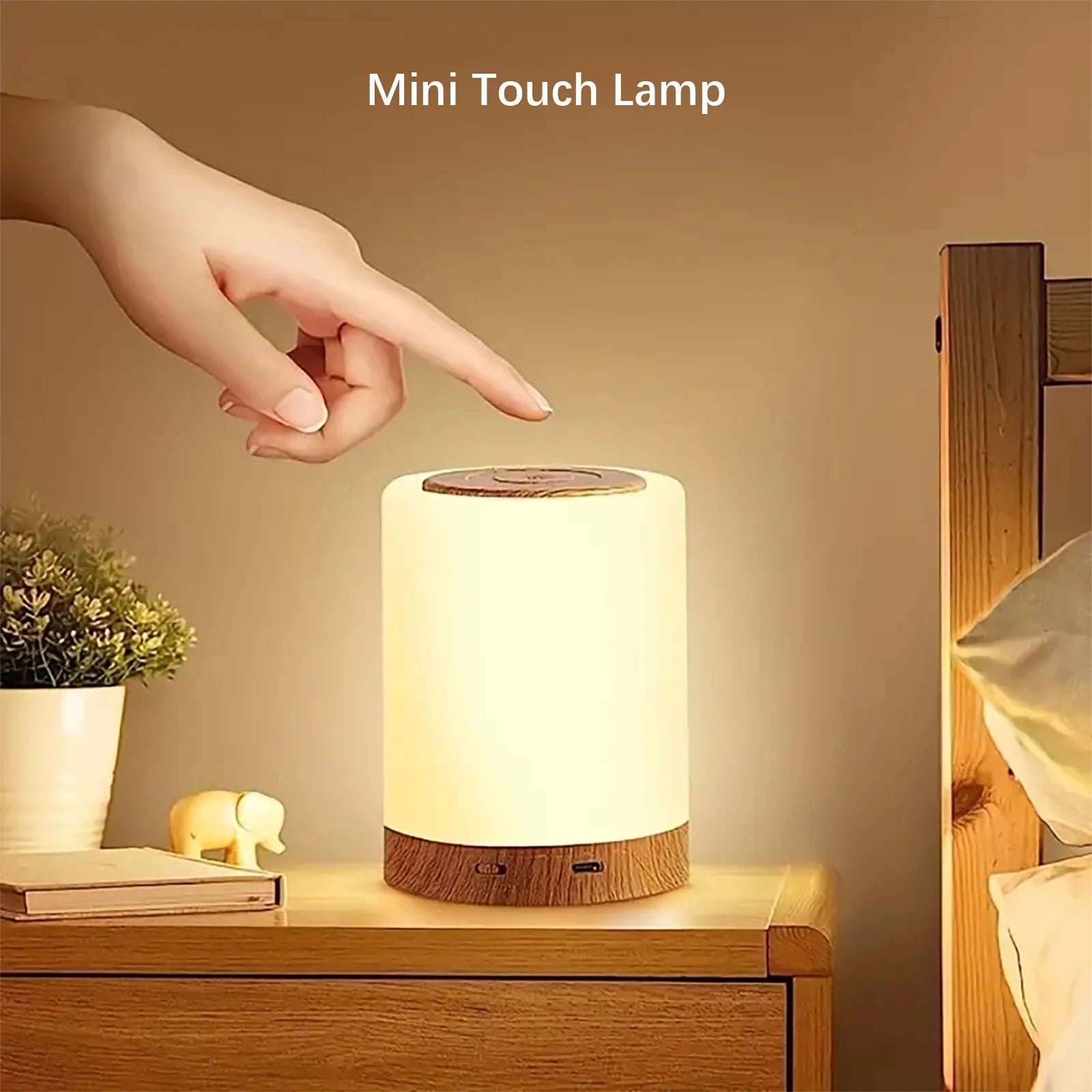 Smart LED Night Light - Portable USB Rechargeable Bedside Table Lamp for Kids' Bedroom and Camping