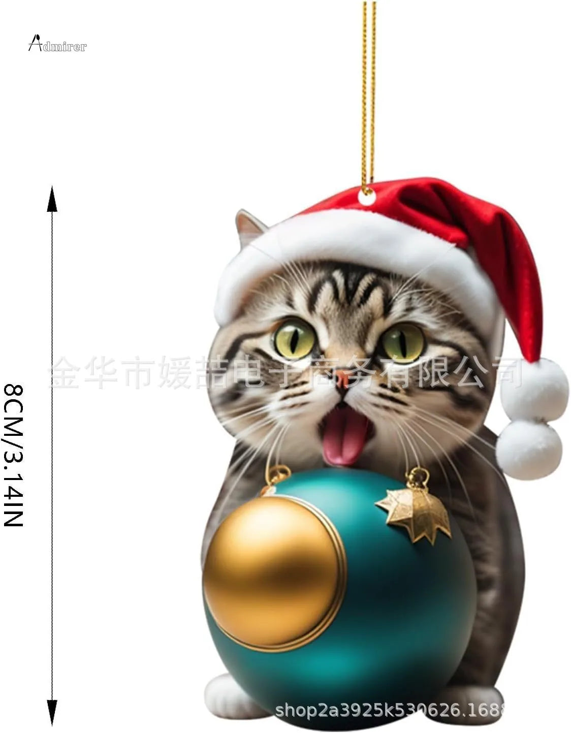 2024 New Cartoon Cute Cat Christmas Ornaments Hanging Decoration Gift Christmas Hanging Tree Personalized Pendant Party Supplies