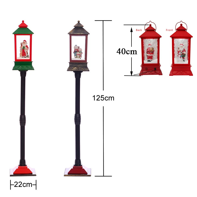 Christmas Decorations Western Style Snow Street Light With Music Merry Christmas Decoration For Garden