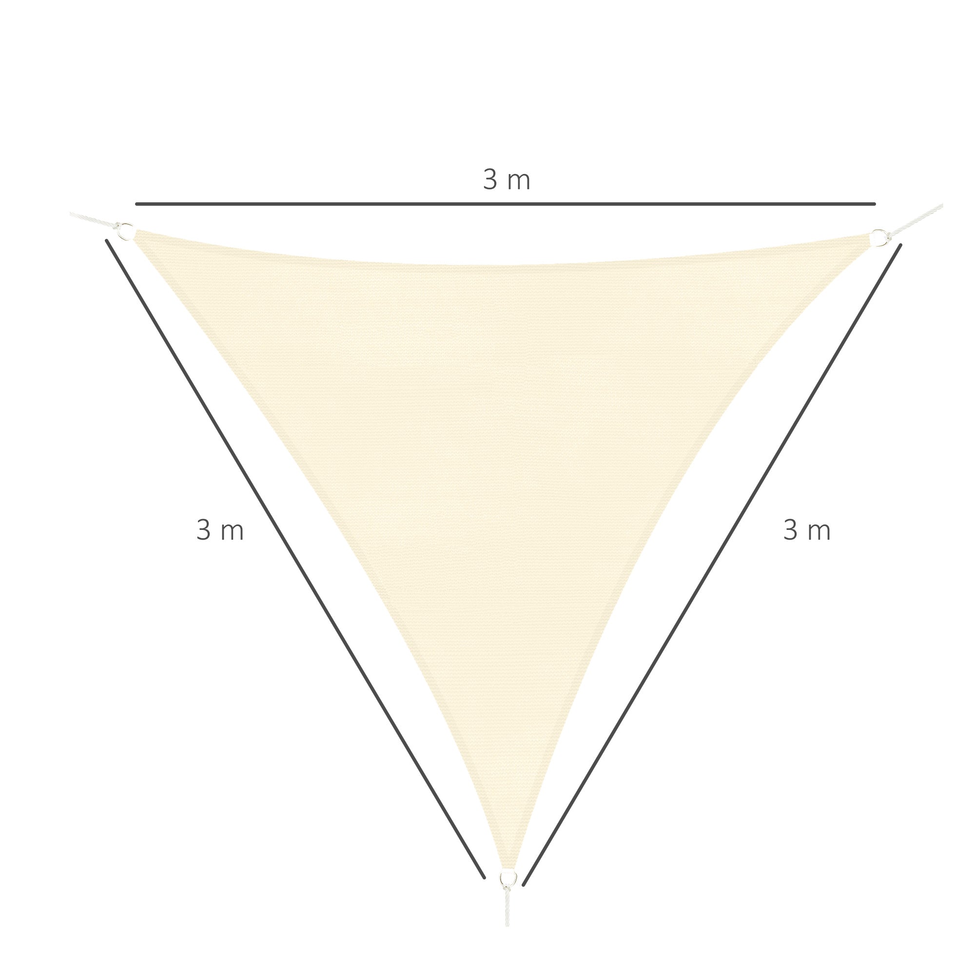 Outsunny Triangle 10' x 10' x 10' Outdoor Sun Shade Sail, Garden Cover UV Block Fabric Canopy for Patio, Deck, Cream 