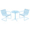 Outsunny Sky Blue Oasis: 3pc Patio Bistro Set, Outdoor Garden Furniture with 2 Chairs and Round Table