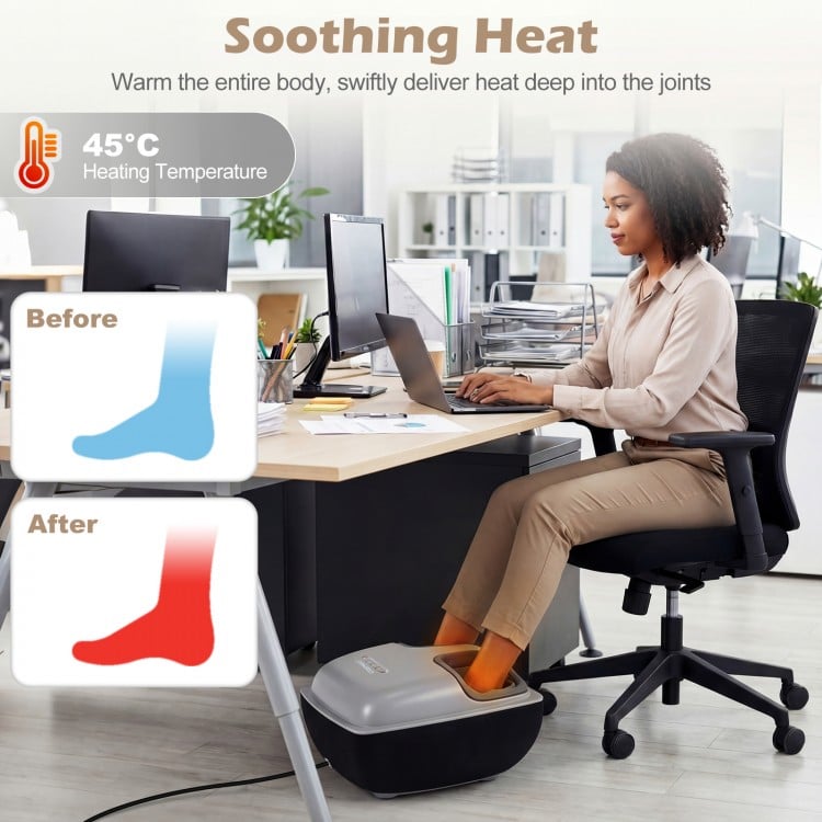 Shiatsu Foot Massager with 3-Level Deep Kneading and Air Compression-Black