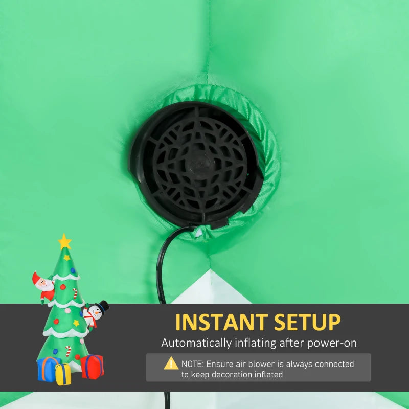 HOMCOM 5.9ft Inflatable Christmas Tree, Santa Claus, Dog, LED Lights, Indoor, Outdoor, Home, Garden, Lawn, Decoration 