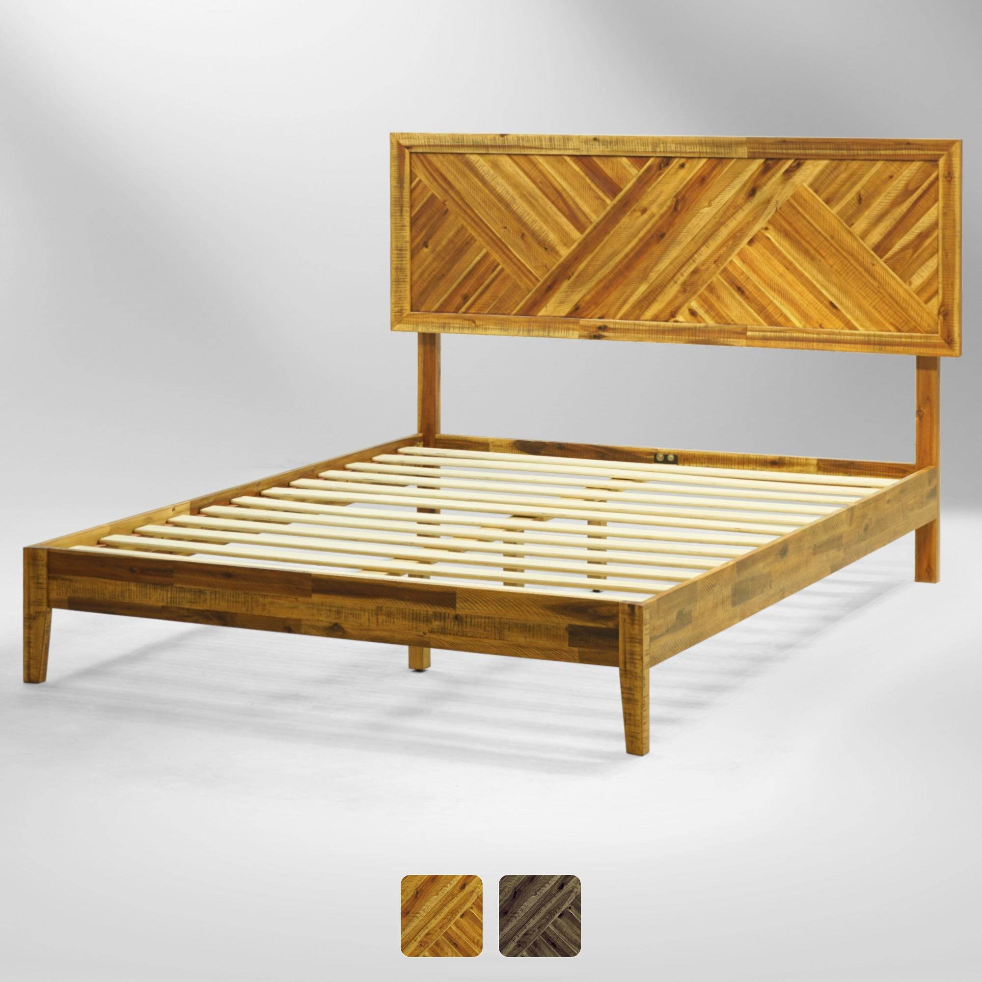 Sierra Deluxe Wood Platform Bed Frame 