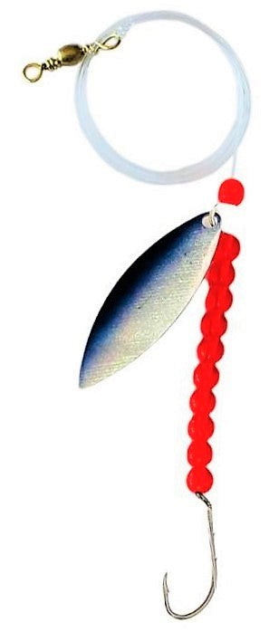 Transparent Red Beads Willow Leaf Spinner – Silverback Blade Lure 