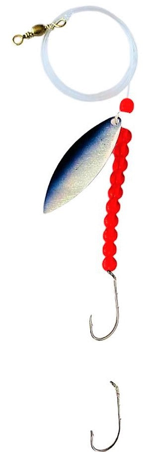 Transparent Red Beads Willow Leaf Spinner – Silverback Blade Lure 
