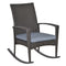 Outsunny Outdoor PE Rattan Rocking Chair, Garden Glider Rocking Chair, Wicker Patio Chair Set with Armrest and Cushion, Grey
