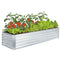 8 x 2.6 x 1.5ft Galvanized Raised Garden Bed, Reinforced Outdoor Planter Box with Open Bottom, Silver