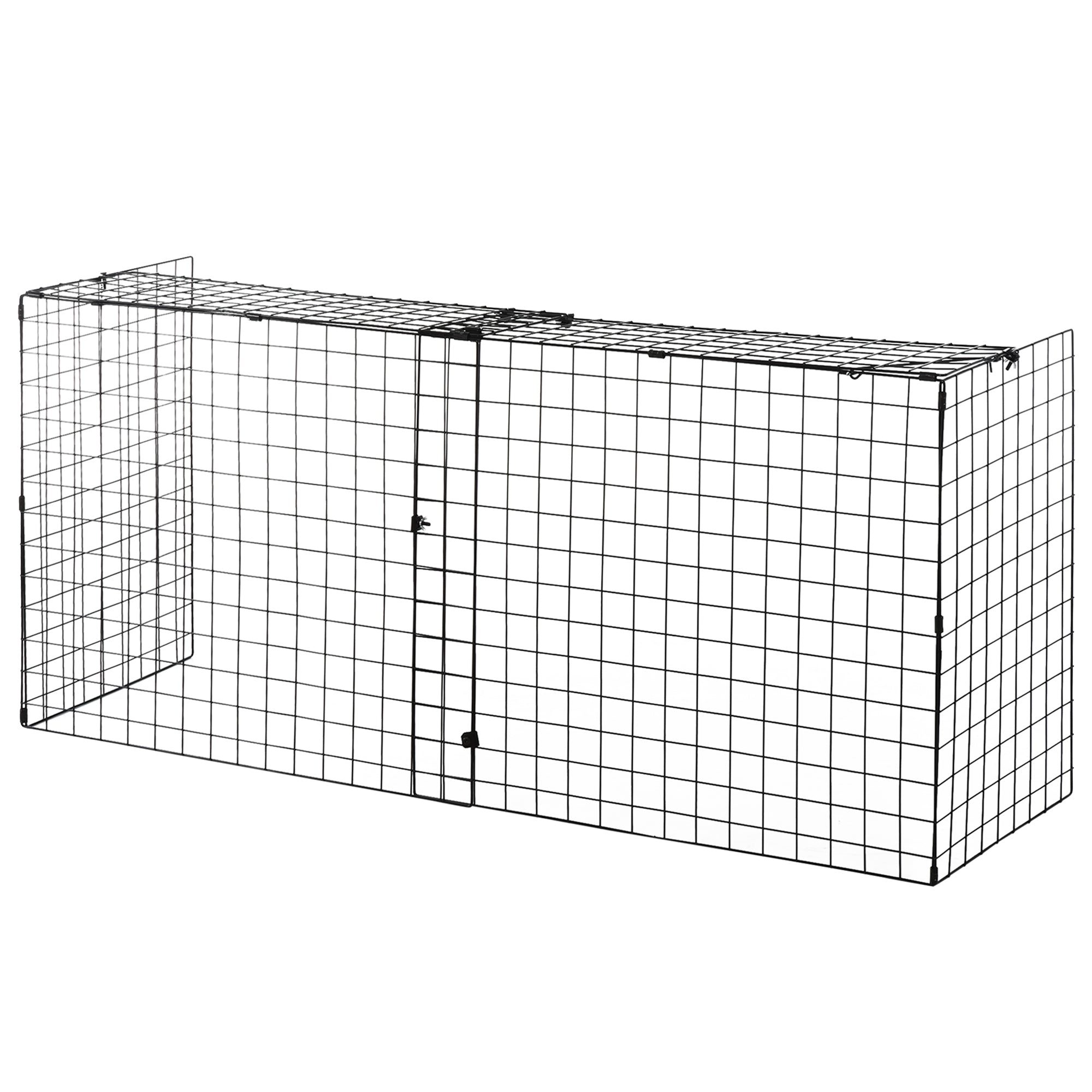 HOMCOM Fireplace Screen, Extendable Fire Spark Guard Cover with Metal Mesh for Living Room Home Decor, Black 