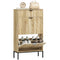 Narrow Shoe Storage Cabinet with Flip Drawers, Shoe Cabinet with Adjustable Shelves, Sliding Drawer, Holds 8 Pairs, Oak