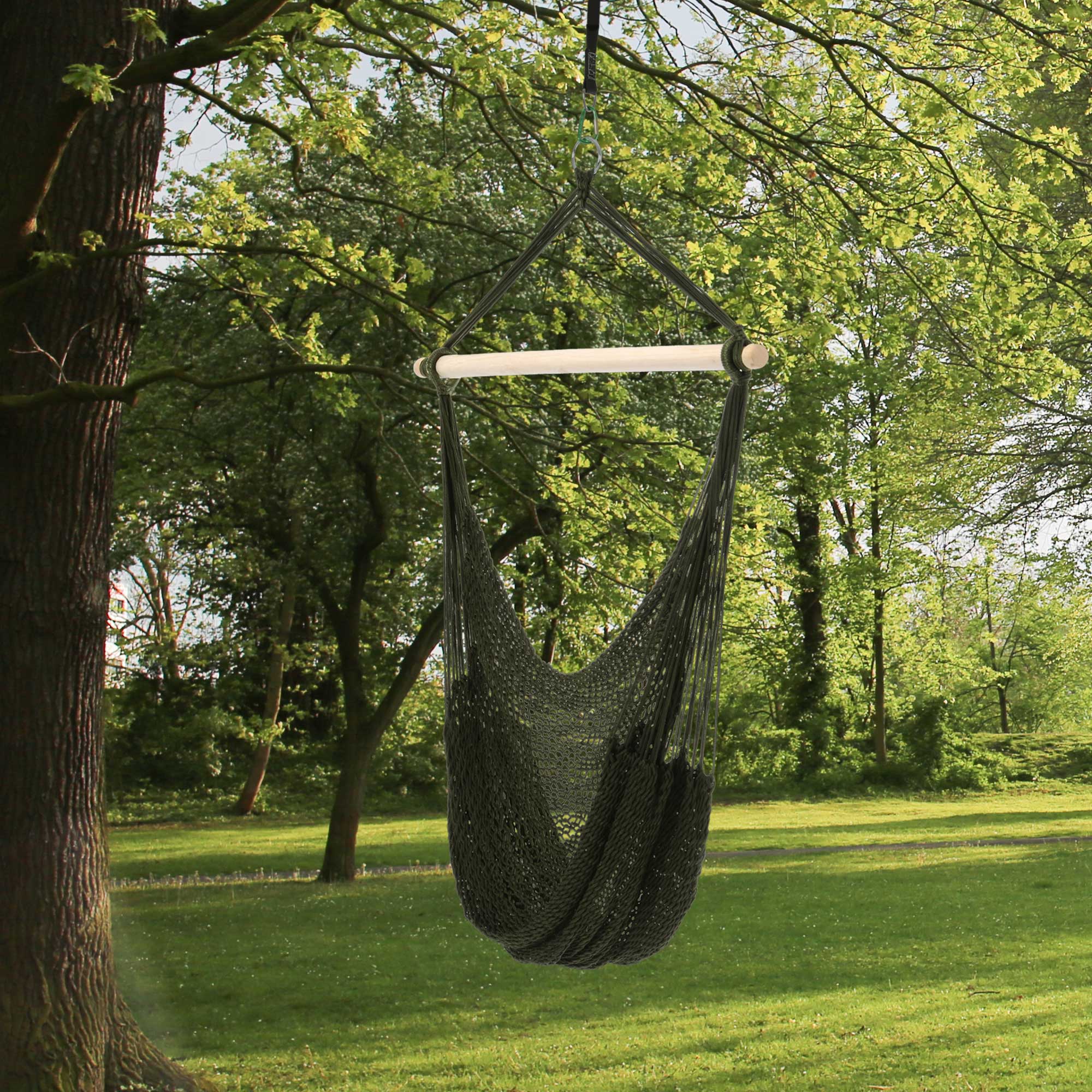 Outsunny Nylon Woven Hammock Chair Air Sky Hanging Swing Portable Outdoor Indoor Relaxation 