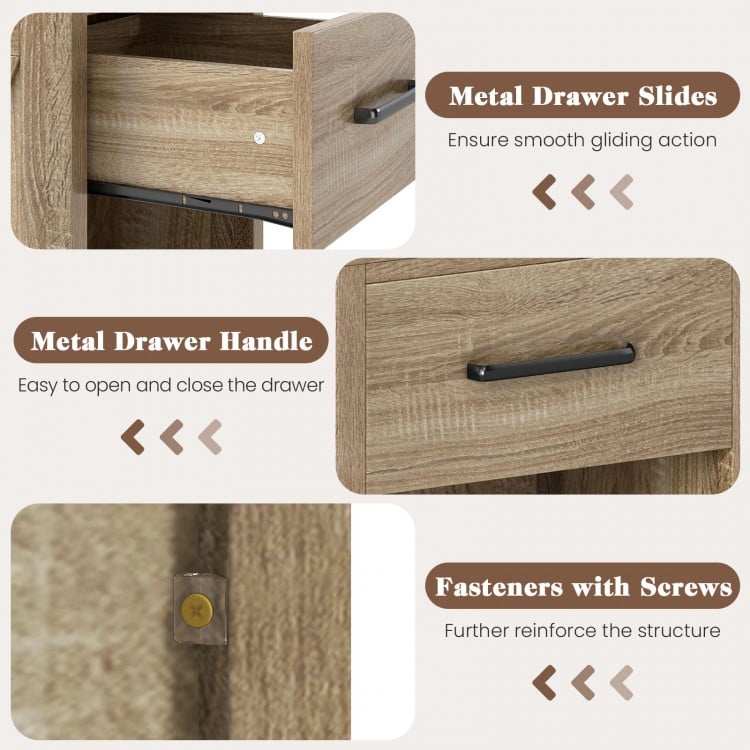 Nightstand with Drawer and Shelf-Natural