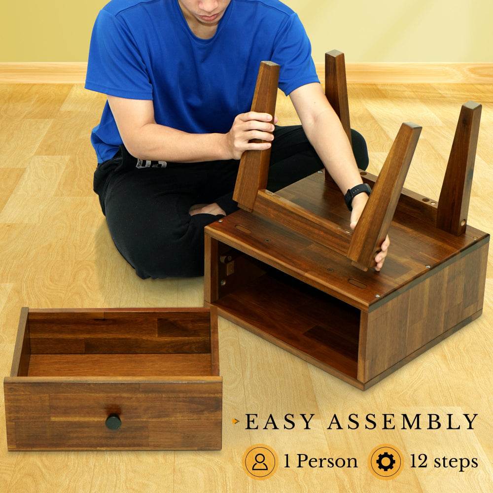 Sofia 1-Drawer Solid Wood Nightstand 