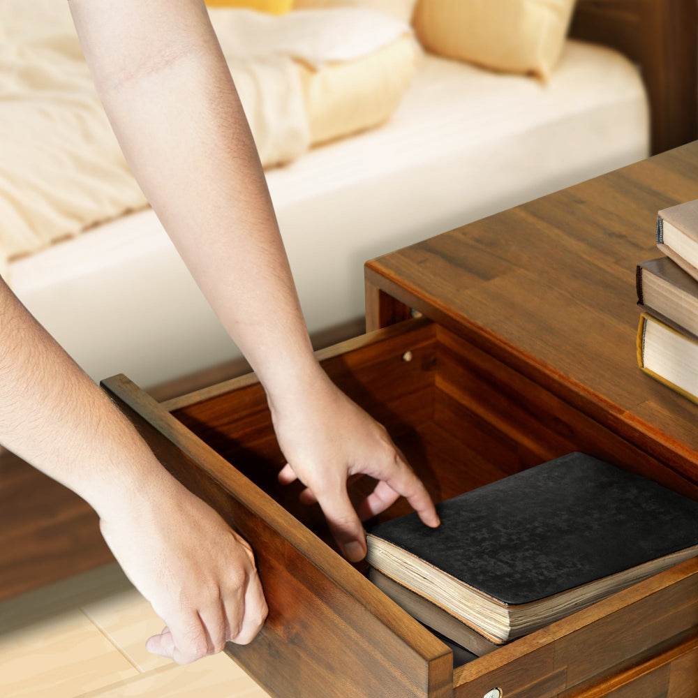 Sofia 1-Drawer Solid Wood Nightstand 