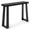Solid Rubber Wood Console Table 43inch Narrow Entryway Table with Thick Tabletop and Stable Base-Black