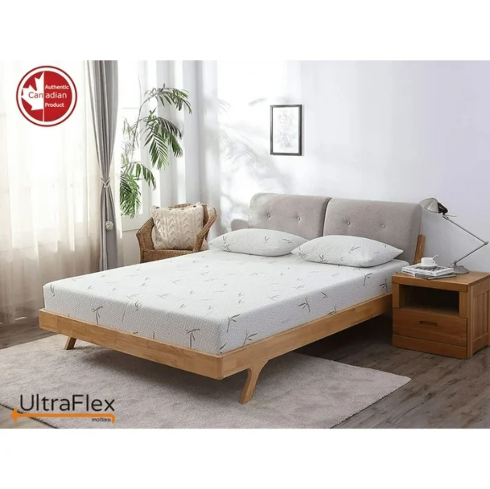 UltraFlex SolidSleep- Canadian-Made FIRM Gel Infused Reversible Comfort With Pressure Relief, Cooling Technology, Bamboo Cover, CertiPUR-US® Certified Foam (Made in Canada) 
