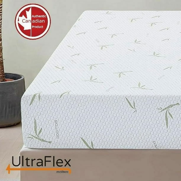 UltraFlex® SolidSleep- Mattress and BoxSpring Set Canadian-Made FIRM Gel Infused Reversible Comfort With Pressure Relief, Cooling Technology, Bamboo Cover, CertiPUR-US® Certified Foam (Made in Canada)