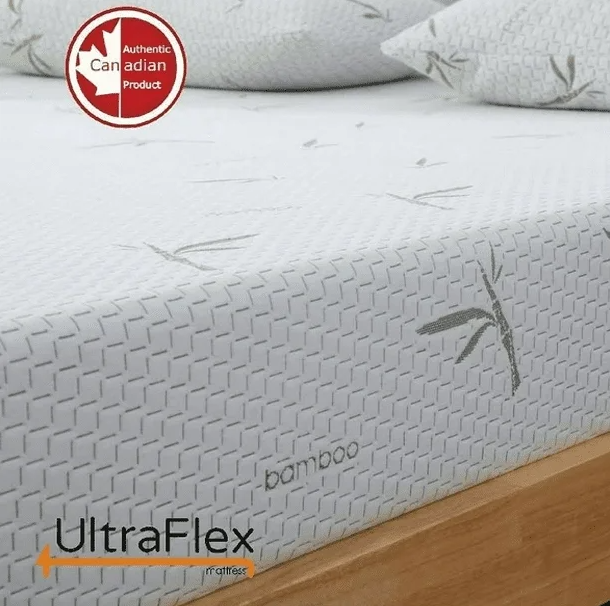 UltraFlex® SolidSleep- Mattress and BoxSpring Set Canadian-Made FIRM Gel Infused Reversible Comfort With Pressure Relief, Cooling Technology, Bamboo Cover, CertiPUR-US® Certified Foam (Made in Canada)