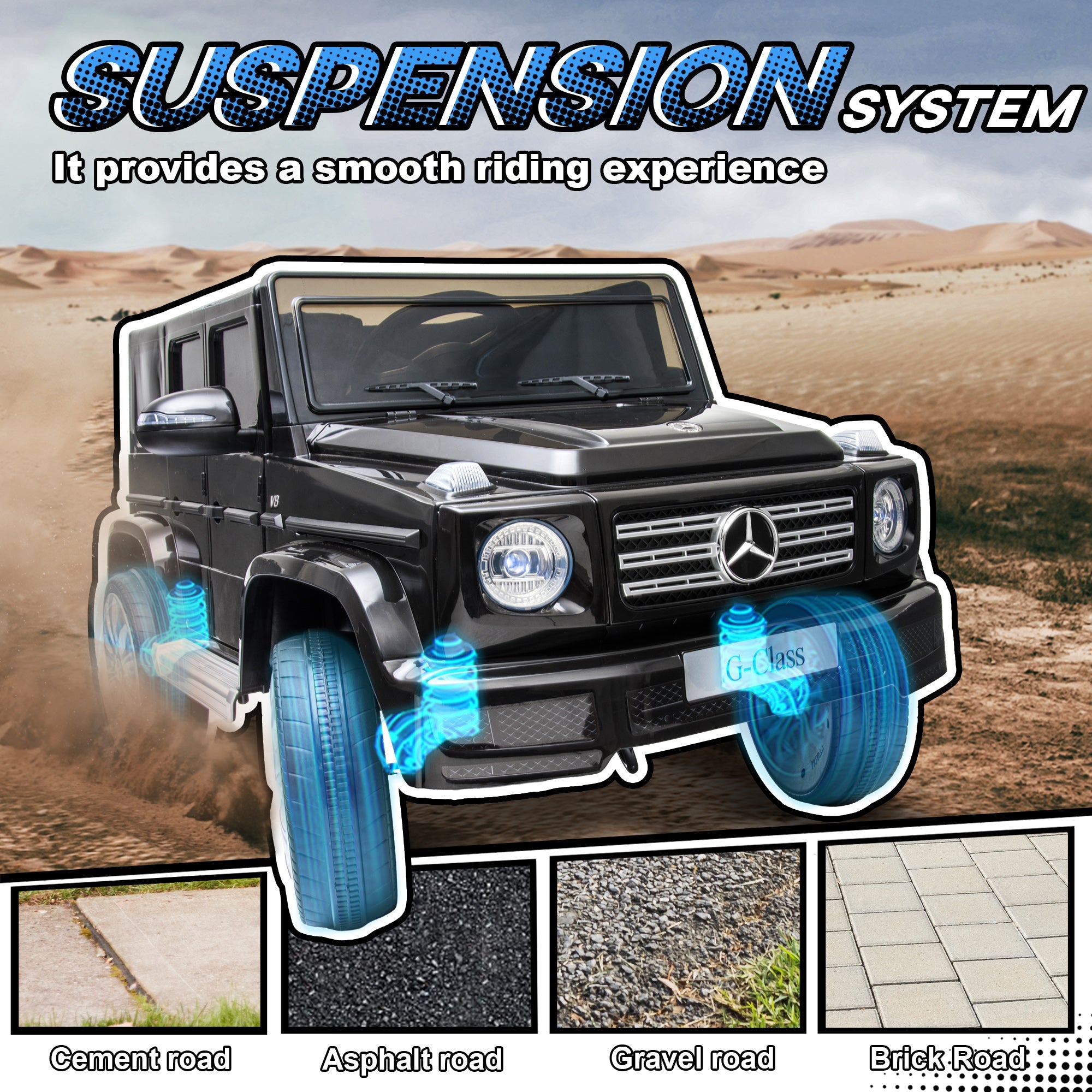 Aosom 12V Battery-Powered Kids Ride On Mercedes Benz G500 Car with Parental Remote Control Music Lights MP3 