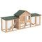 Large Rabbit Hutch Wood Bunny Cage Outdoor Guinea Pig House with Double Runs Slide Out Tray Ramps, 83