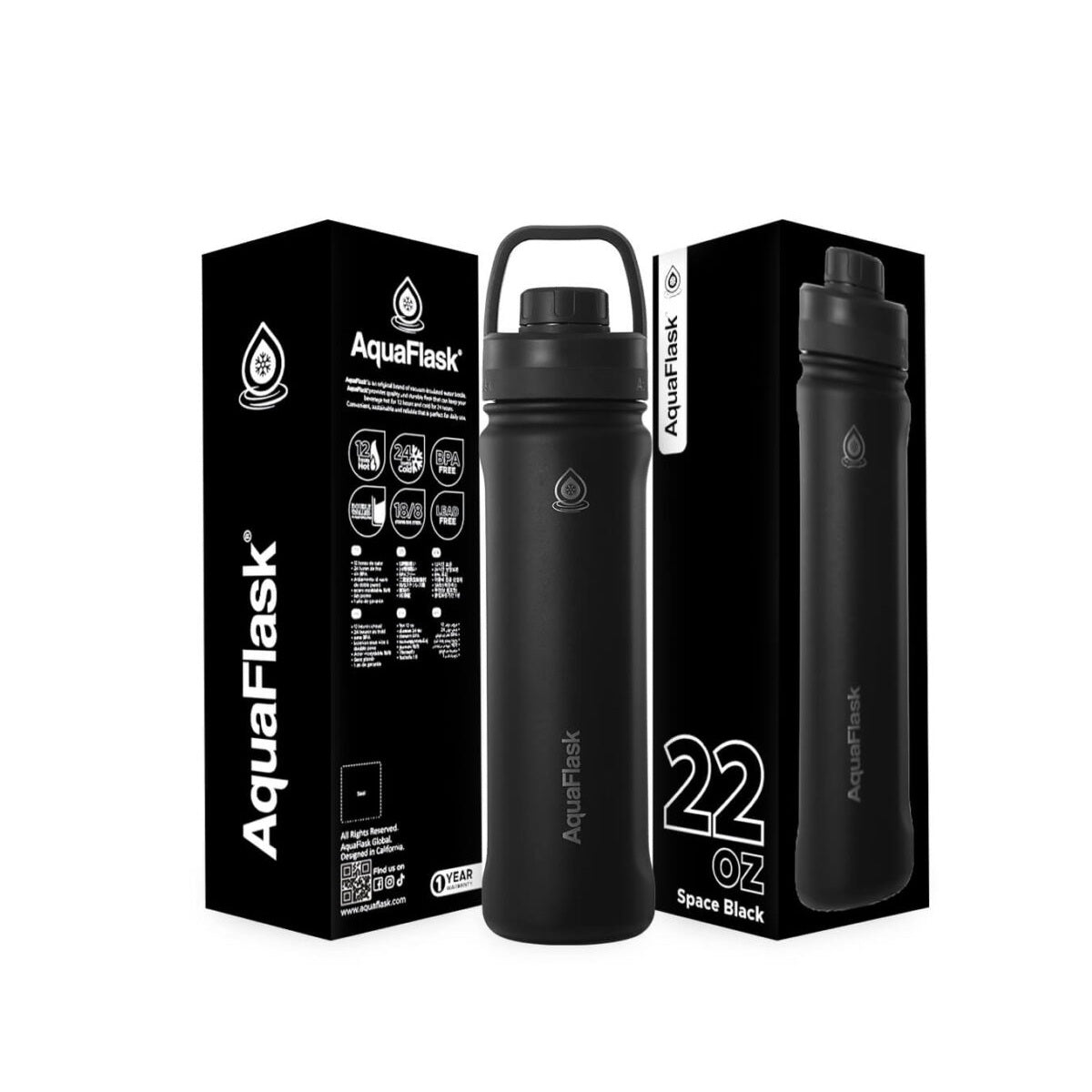 AquaFlask Sports Bottle 650ml (22oz) – Vacuum Insulated, Leak-Proof, BPA-Free 