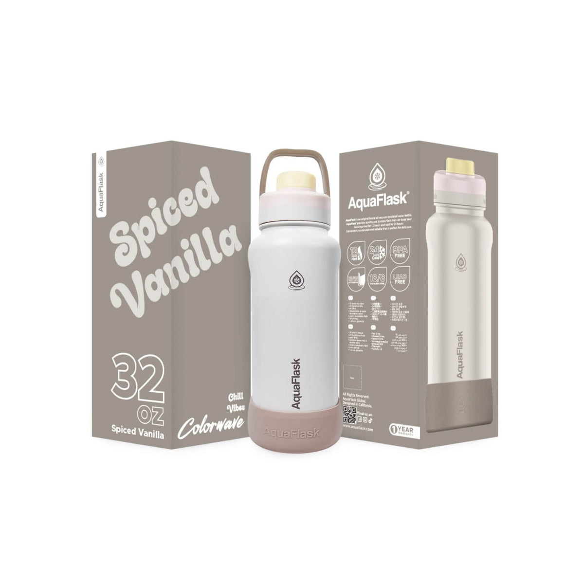 Aqua Flask Colorwave 32oz – Stainless Steel, Vacuum Insulated, Hot & Cold, Leak Proof, Travel & Office Bottle 