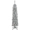 HOMCOM 5ft Snow-Flocked Artificial Christmas Tree, Slim Pencil Xmas Tree with 301 Realistic Branches, Metal Base, Green