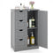 Standing Indoor Wooden Cabinet with 4 Drawers-Gray