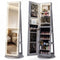 Standing Jewelry Cabinet with Adjustable LED Lights-Gray