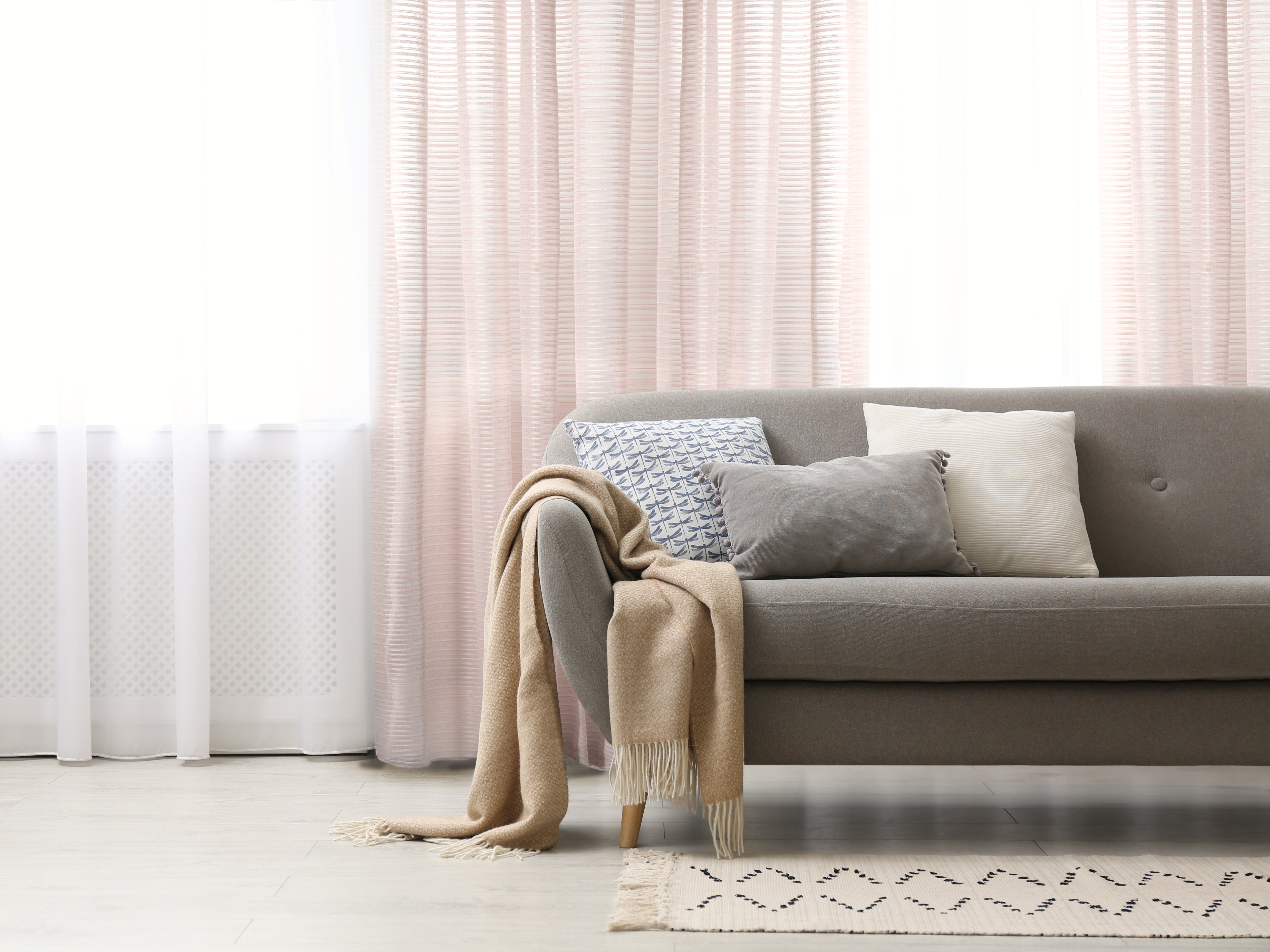 Imola Striped Jacquard Sheer Grommet Curtain