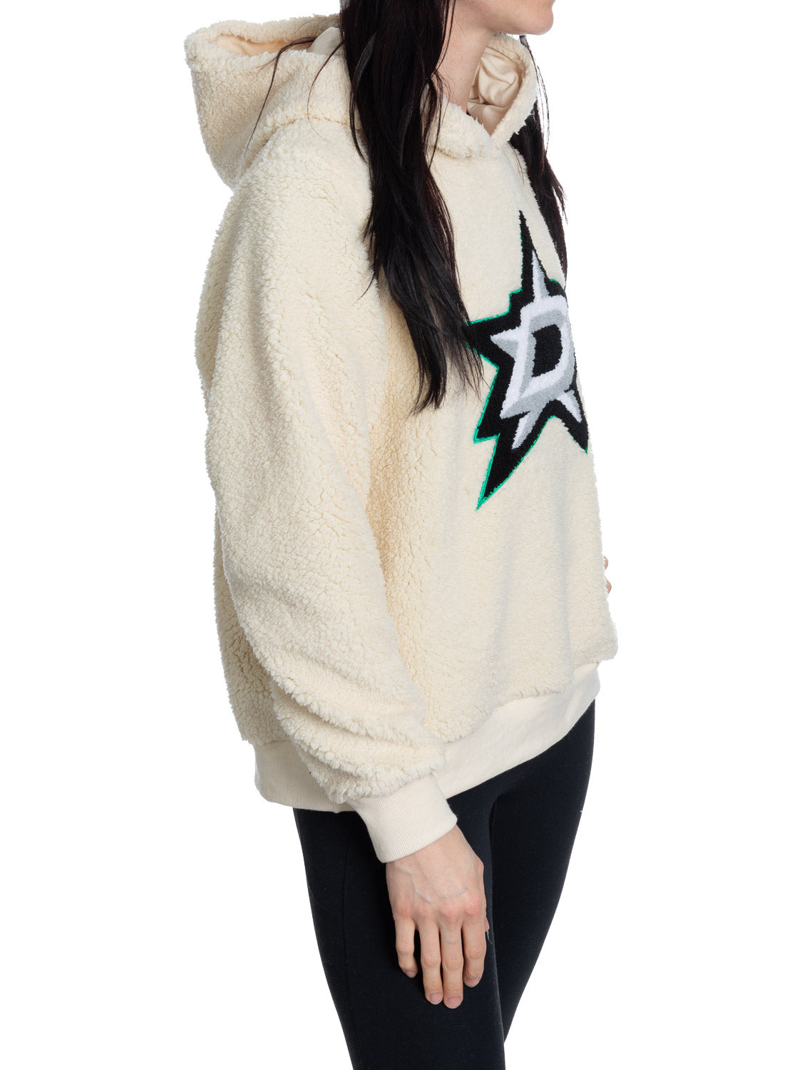 Dallas Stars Ladies Sherpa Hoodie with Premium Chenille Logo 