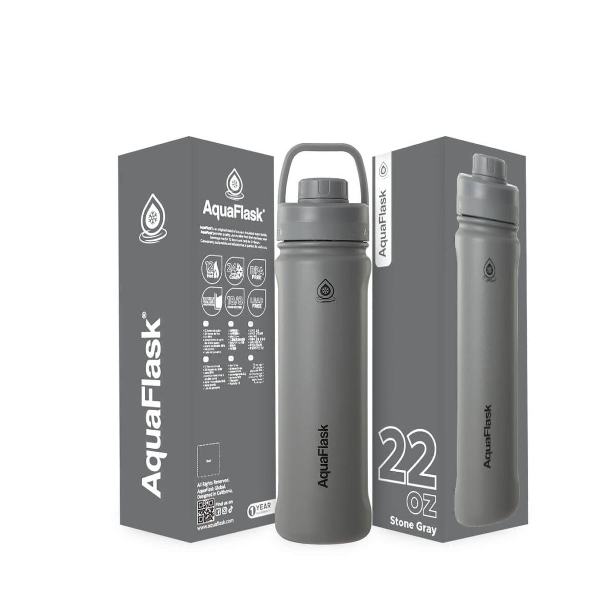 AquaFlask Sports Bottle 650ml (22oz) – Vacuum Insulated, Leak-Proof, BPA-Free 