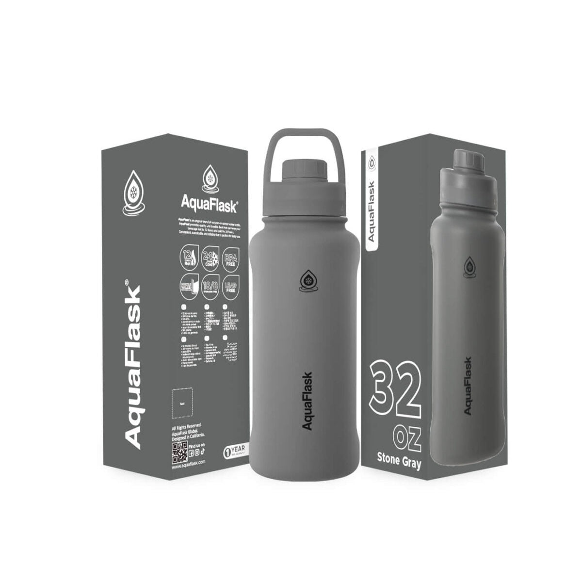 AquaFlask 935mL (32oz) Vacuum Insulated Bottle – Stainless Steel, Leak-Proof 