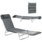 Folding Lounge Chair, Portable Tanning Chair with Adjustable Backrest, Pillow for Beach Poolside Patio, Dark Grey