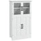 HOMCOM Contemporary Sideboard Cabinet Freestanding Buffet with Glass Doors Adjustable Shelving for Dining Room