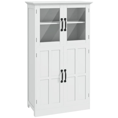 HOMCOM Contemporary Sideboard Cabinet Freestanding Buffet with Glass Doors Adjustable Shelving for Dining Room 