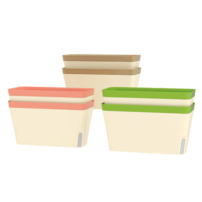 Outsunny 6 Pack Self Watering Flower Pots, 10.5 Inch Planter Box with Water Level Indicator for Vegetables, Succulents Plants 