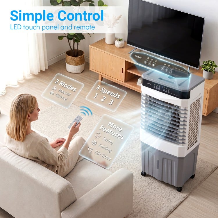Swamp Cooler 2100 CFM 3-in-1 Evaporative Air Cooler with 7.2 Gal Water Tank