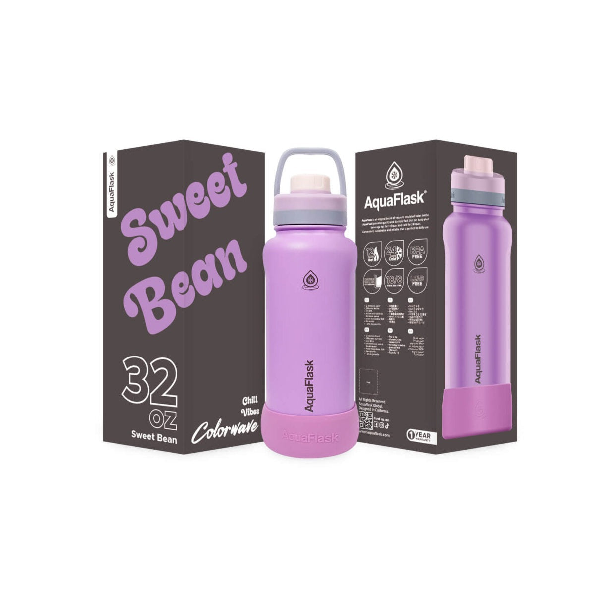 Aqua Flask Colorwave 32oz – Stainless Steel, Vacuum Insulated, Hot & Cold, Leak Proof, Travel & Office Bottle 