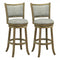 Swivel Bar Stools Set of 2 with Soft-padded Back and Seat-L