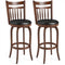 Swivel Bar Stools Set of 2 Counter Height Faux Leather Upholstered Barstools-26 Inhces