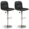 Swivel Bar Stools Set of 2 with Footrests and Metal Base-Black