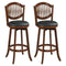 Swivel Bar Stools Set of 2 with Backrest and Wood Frame-30 Inches
